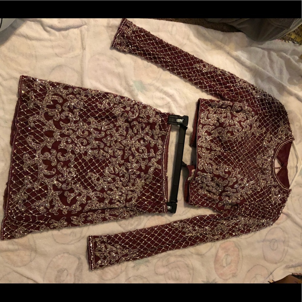 Formal 2 piece knee length long sleeved